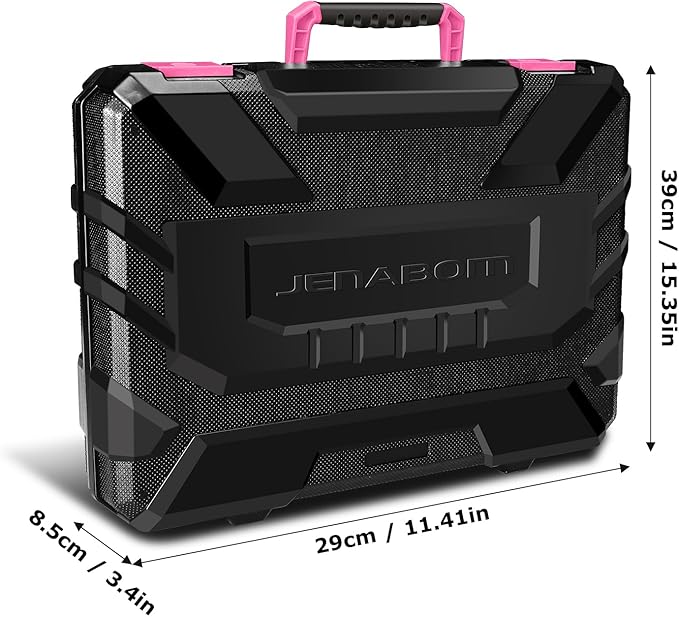 Tool Set：Pink Tool Kit with 8V Cordless Drill, Tool Box with Drill, Hand Drill Set for Men & Women, Home Tool Kits for House Repair, Handyman, DIY 127 Piece