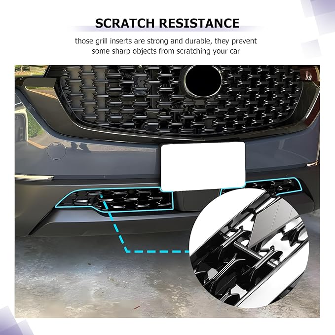 LUWU Front Grill Mesh Compatible With 2023 2024 2025 2026 Mazda CX-50 Front Mesh Grill Inserts Trims Front Mesh Grille Cover Guard for 2026 2025 Mazda CX50 Car Exterior Accessories ABS Material, 2PCS