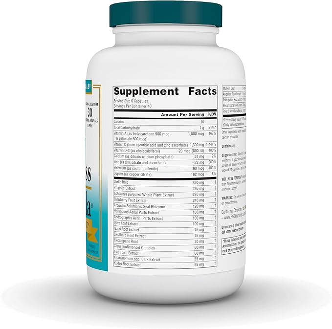 Source Naturals Wellness Formula Bio-Aligned Vitamins & Herbal Defense Advanced Immune Support* - Dietary Supplement & Immunity Booster - 240 Capsules