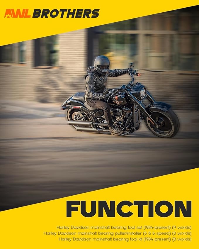 34902-84 for Harley Davidson Big Twin Bearing Race Tool - Mainshaft Inner Bearing Installer and Puller Kit 1984-Present