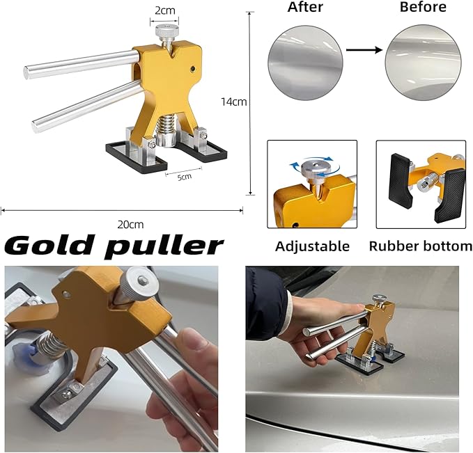 176pcs M16 Big Size Anti-slip Slide Puller,Paintless Car Dent Removal Kit,Bodywork Hail Damage Repair,Auto Body Dent Removal Tools,Dent Pulling Dings Remover Tools Kit(176pcs M16 Slide Puller)