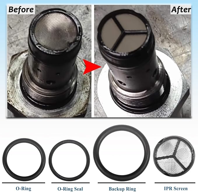 Bonbo 6.0 IPR Valve Socket & Oil Rail Adapters Kit & 6.0 High Pressure Oil Pump IPR Valve Air Test Fitting Tool with Seal Kit, Fits for Ford 6.0L Powerstroke Diesel Engine (8 Pack)