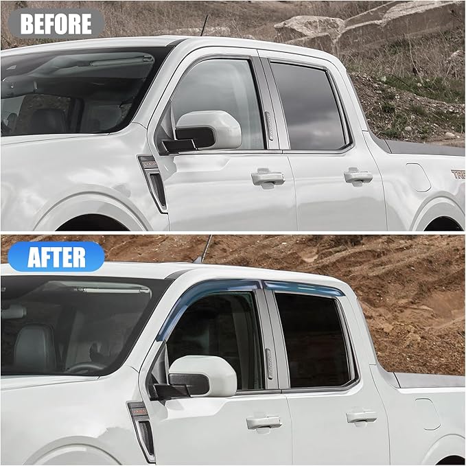 Window Visors Rain Guards Compatible with Ford Maverick XL XLT Lariat 2022 2023 2024 2025 Window Wind Deflectors Vent Shades Transparent Version