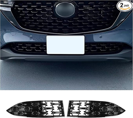 CDEFG 2024 2025 2026 CX-5 Front Grill Mesh Inserts Trims Front Grille Guard Compatible with 2022-2025 2026 Mazda CX-5 Car Exterior Accessories ABS Material 2024 2025 CX-5 Accessories(2PCS)
