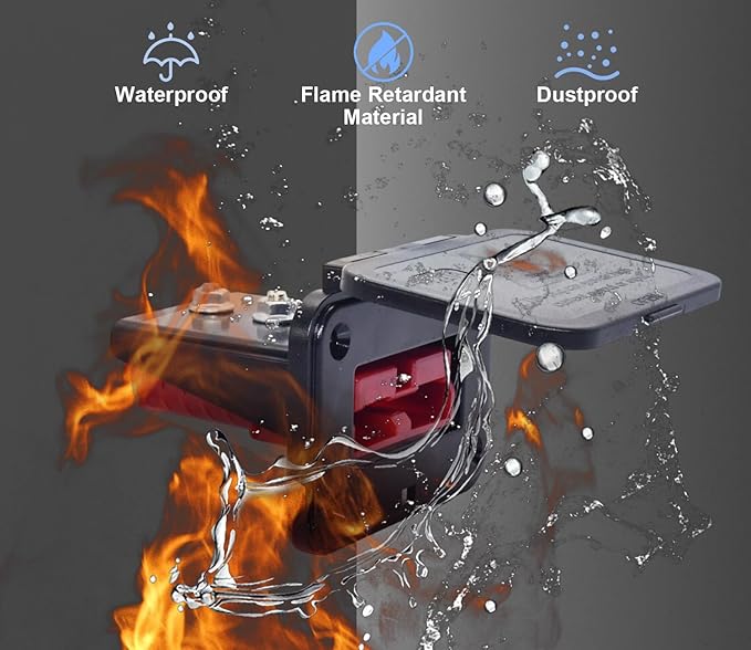 GZSH Anderson Plug 4PCS 50A Quick Connect Wire Connectors with Mount and Cap 12-6 AWG Battery Quick Disconnect 12V-36V Battery Quick Connect Waterproof SB50 for Car RV Trunk Boat Winch