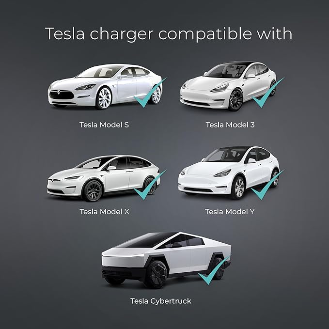 Lectron Level 1 Tesla Charger (WiFi) with App Control - 12 Amp, 120V, NEMA 5-15 Plug, 16ft Extension Cable NACS Connector, Portable Home Electric Car EV Charger for All Tesla/NACS EVs