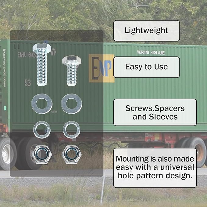 3 PCS 18 x 18 Inch Black Welded Structural Steel Mounting Brackets for Truck Trailer Underbody Tool Boxes with Screws Spacers and Sleeves