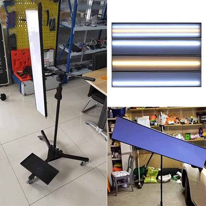 Bump Repair LED Leveling Lamp，Dent Repair Inspection Lamp，Large Bracket Adjustable ，Car Dent Repair Tool Large bracket with locking wheels and adjustable，LED Leveling Light,A