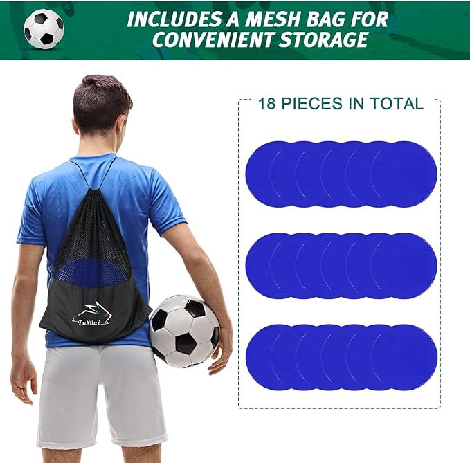 Spot Markers Rubber Floor Dots 9inch Non Slip Agility Dots Flat Cones for Kids Sports Soccer Basketball Training, Gym Training, Preschool Kindergarten Classroom
