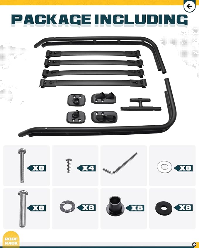 Heavy Duty Roof Rack Basket Fit for Toyota 4Runner 2010-2024 Cargo Carrier Rooftop Luggage Rack Cargo Carrier Extra Bar for Outdoors Gear Travel Bike Kayak Snowboard