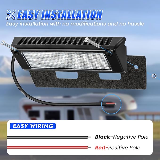 ‌SUPAREE RV Outdoor Lights 12V Exterior Light for Camper, Waterproof LED Porch Light 9" 32W 2000LM 6000K, Outside Lights for RV Trailer Truck Boat