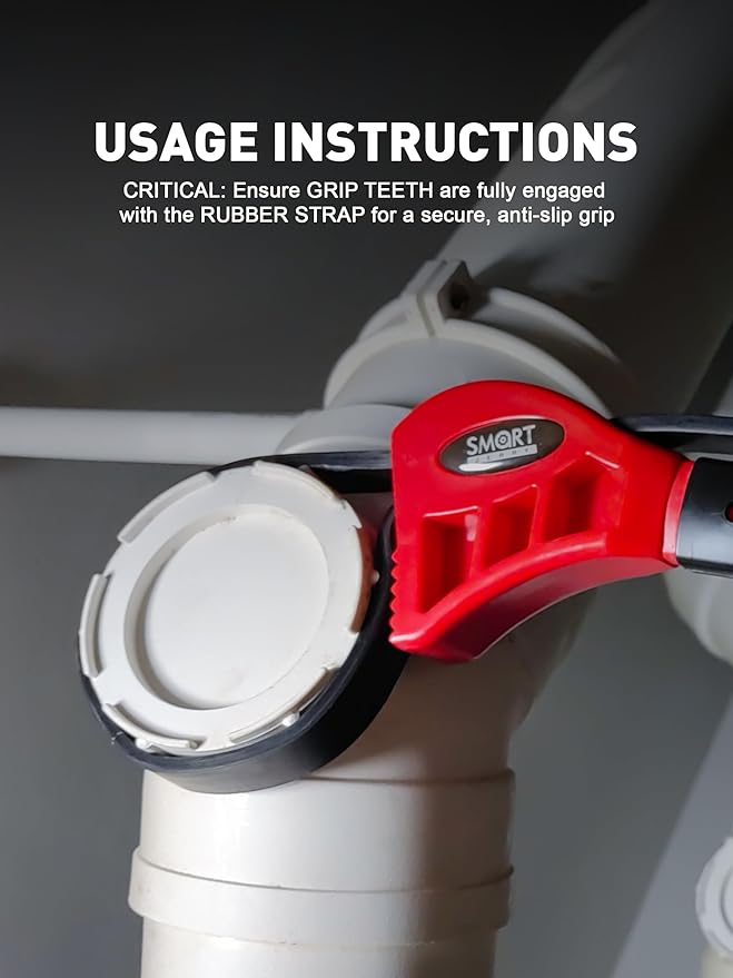 SMART JERRY - Rubber Strap Wrench Plumbing | 2-Pack Anti-Scratch Belt Wrenches for Shower Heads, Oil Filter, Pipes & Drain | Adjustable Shower Head Wrenches | Oil Filter Strap Wrench