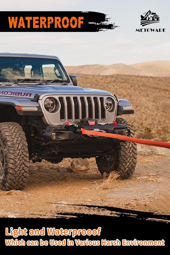 METOWARE Kinetic Recovery Rope (1’’ x 10ft) Offroad Tow Kit with 1/2inch x 22 Inch Soft Shackles，Heavy Duty Offroad Recovery Kit for UTV, ATV, Truck, Car