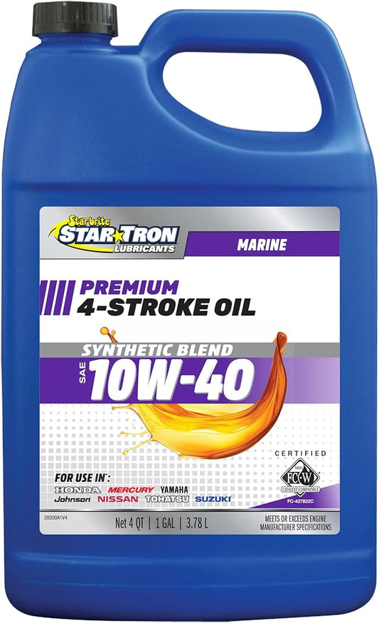 STAR BRITE Star Tron Premium Synthetic Blend 4 Stroke Oil 10W 40-1 GAL (028200)