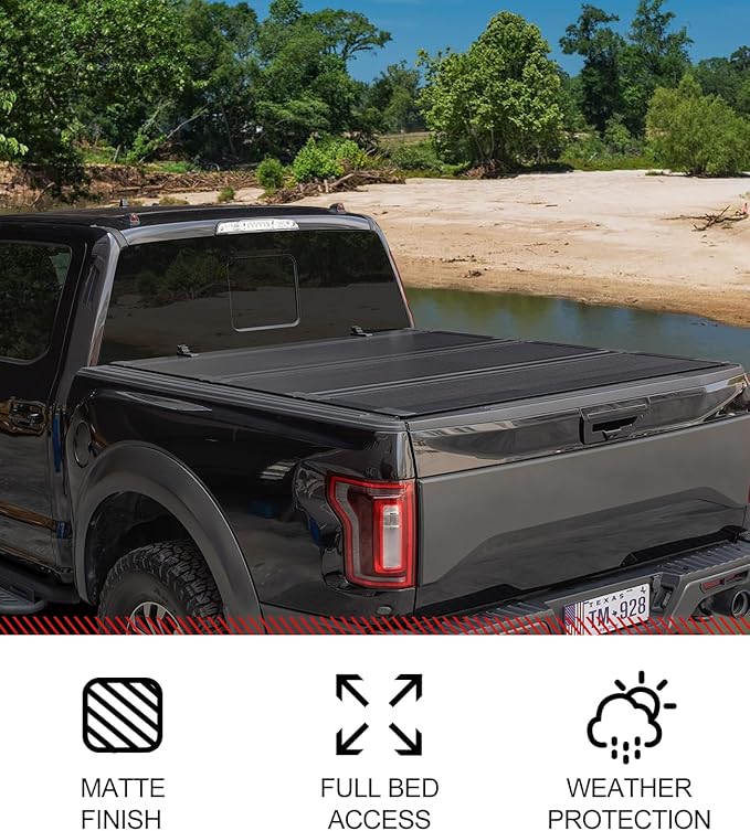 FASTFIT F3 Flip-Up Tonneau Cover for 2009-2018 Dodge Ram 1500; 2010-2025 2500 3500; 2019-2025 Classic, 6'4" (76in) Truck Bed w/o RamBox | FRP Hard Folding Truck Bed Cover | No-Drill | 100% Bed Access