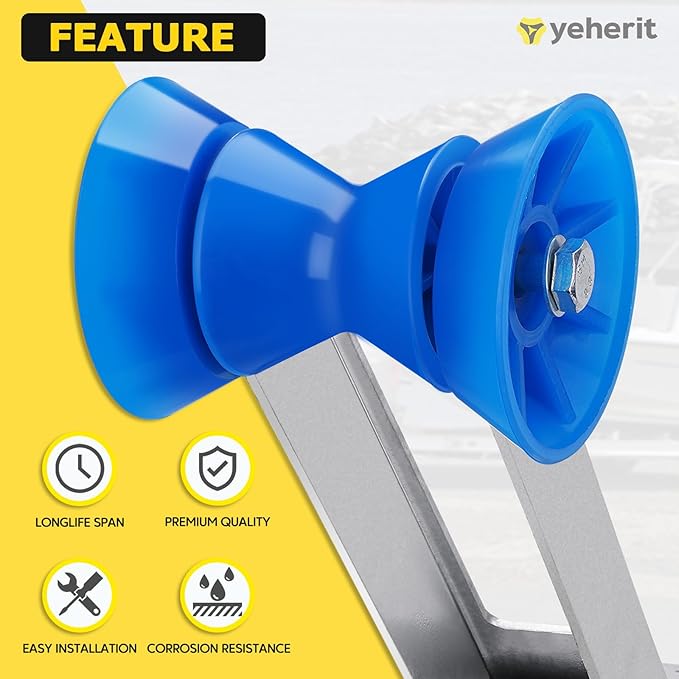 Boat Trailer Winch Post with Roller Compatible with 3" W X 4" H Boat Trailer Drawbar, Height Adjustable Boat Winch Mounts, Boat Trailer Winch Stand