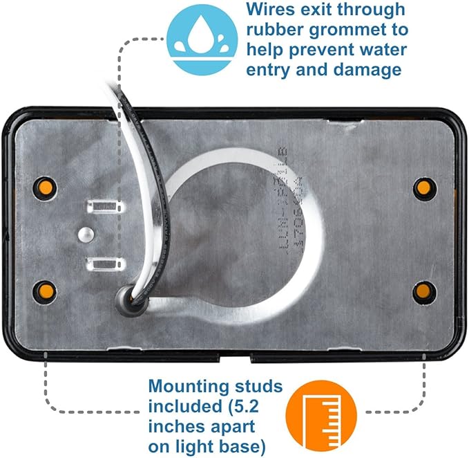 Lumitronics RV 12V LED Exterior Porch Utility Light, Clear & Amber Lenses (Black)