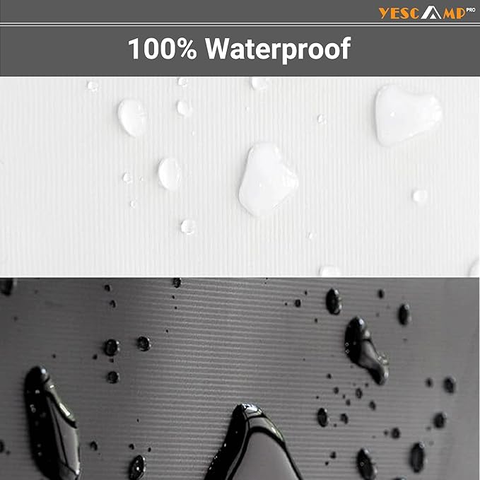 YESCAMP RV Slide Topper Awning Slide-Out Awning Complete Kit Cover Assembly,Modular Slideout Awning Protection for RVs,5th Wheels,Travel Trailers and Motorhomes,White,9'(8'7''Fabric)