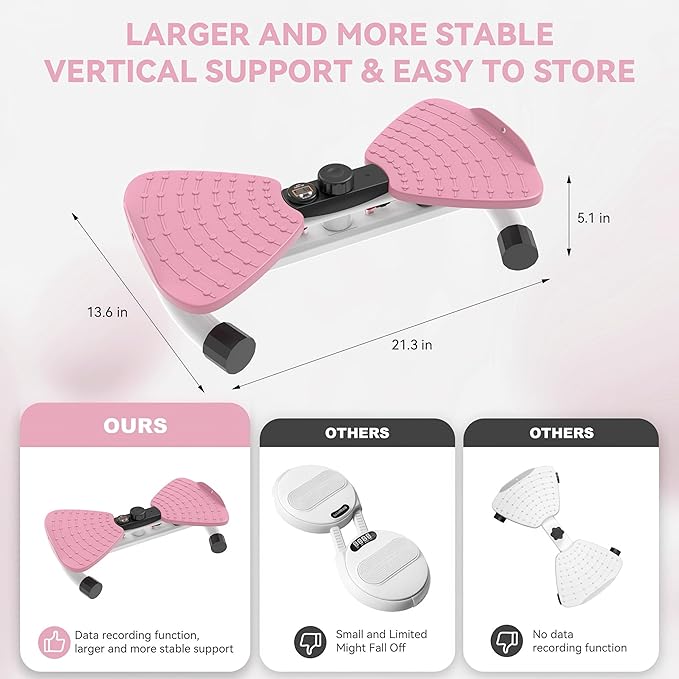 Waist Twister Machine, Adjustable Exercise Twist Board for Women Men, Noiseless Ab Twister for Home Gym Equipment, 330 lbs Capacity | Track Time, Reps, Calories with Digital Display