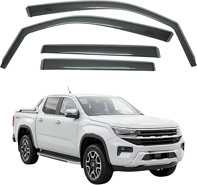 in-Channel Car Window Rain Guard for VW AMAROK (2022+) 4pc, Transparent Car Wind Deflectors, Made in Taiwan High Precision No Water Leakage Visors
