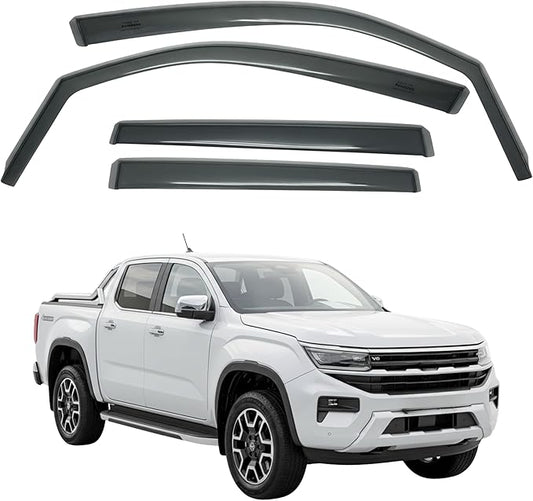 in-Channel Car Window Rain Guard for VW AMAROK (2022+) 4pc, Transparent Car Wind Deflectors, Made in Taiwan High Precision No Water Leakage Visors