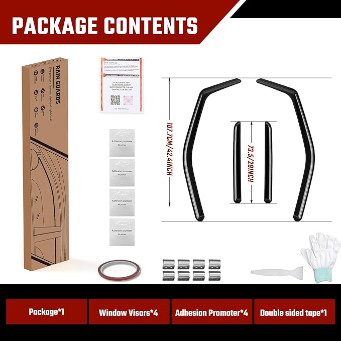 Rain Guards for Ford F150 Supercrew Cab 2015-2025, Extra Durable in-Channel Side Window Deflectors, 2020 2021 2022 2023 2024 2025 F150 Wind Deflectors Rain Guard Black - 4 PCS