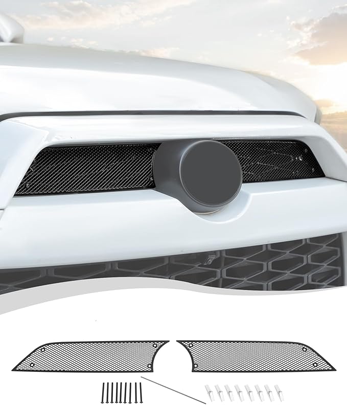 Hoolcar Front Grill Mesh Insert Compatible with Toyota 4Runner 2010-2023 Center Grille Protector Insert Air Vent Cover Guard Replacement Exterior Accessories, Black