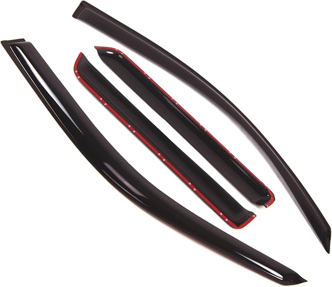 TuningPros Outside Mount Window Vent Visors Rain Guards Compatible with Chevrolet Trailblazer 2002-2009 | Side Window Wind Deflectors Rain Shields | Smoke Tinted, 4 Pcs Set, DGWV-084