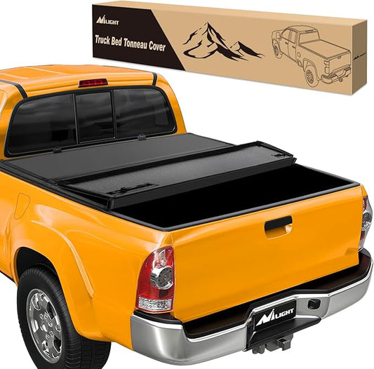 Nilight Truck Bed Tonneau Hard Tri-fold Cover Compatible with Toyota Tundra 2014 2015 2016 2017 2018 2019 2020 2021-5.5ft