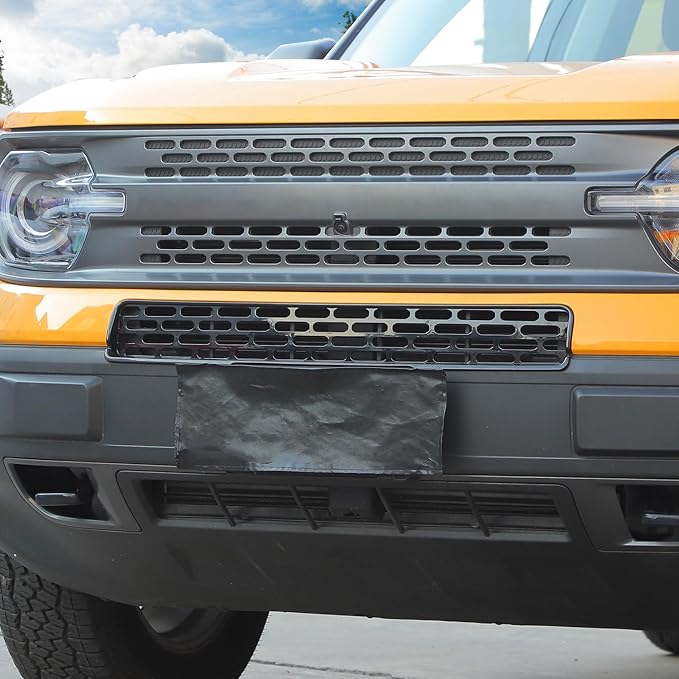 Linskip Mesh Grille Insert Compatible with Ford Bronco Sport 2021 2022 2023 2024, Front Grille Guard Cover for Bronco Sport Exterior Accessories(Gloss Black)