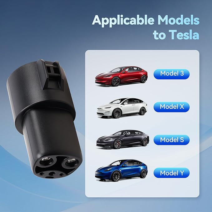 J1772 to Tesla Charger Adapter,Converter Up to 80Amp 240V AC,Silver-Plated Efficient Charging Design,Mobile EV Charging Adapter Compatible with Tesla Model S/3/X/Y[Only for Tesla Car]