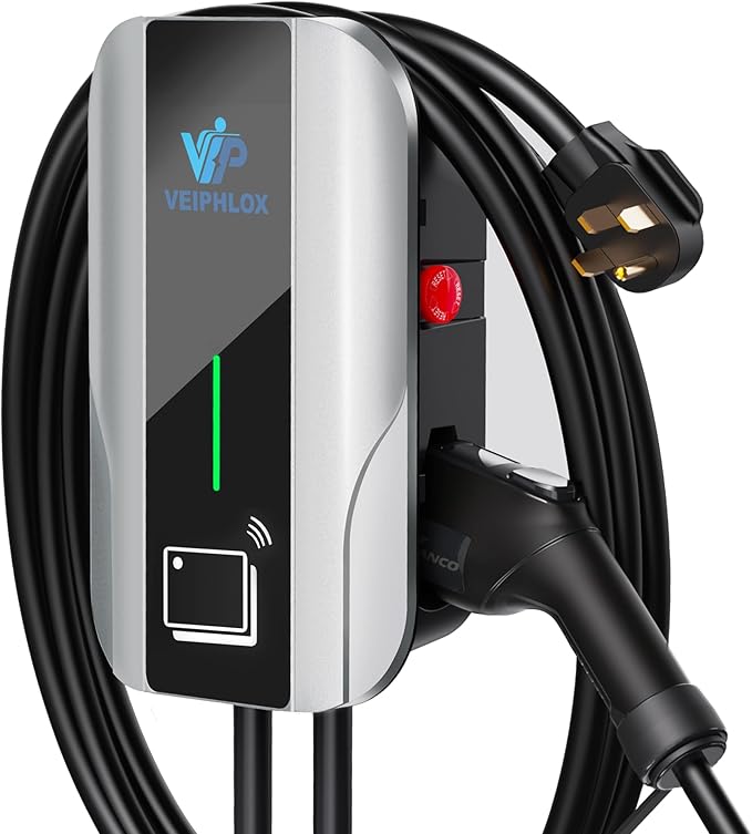 Level 2 EV Charger 40 Amp, EV Chargers for Home, Electric Car Charger w/ RFID Card, Smart Electric Vehicle Charging Stations, EVSE with App, Wi-Fi and Bluetooth Enabled J1772– GEN 2