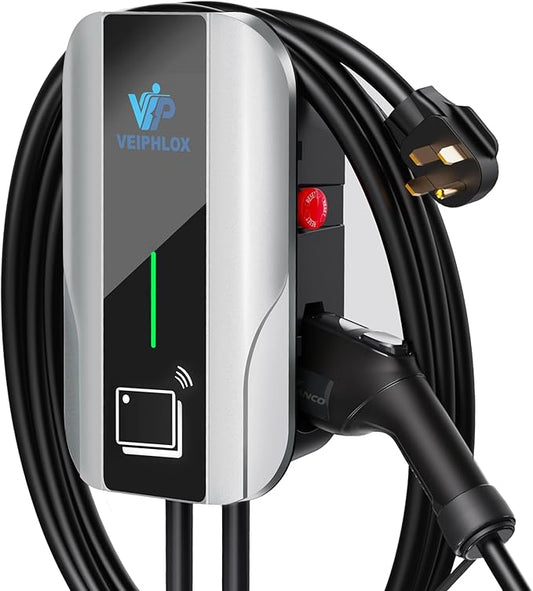 Level 2 EV Charger 40 Amp, EV Chargers for Home, Electric Car Charger w/ RFID Card, Smart Electric Vehicle Charging Stations, EVSE with App, Wi-Fi and Bluetooth Enabled J1772– GEN 2
