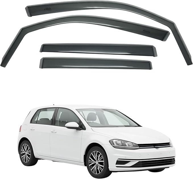 in-Channel Car Window Rain Guard Compatible with VW Golf 8 / MK8 Golf VIII (2019-2025) / GOLF7 5-Door (2013-2019) 4PCS, Precise & Transparent Car Wind Deflectors Visors
