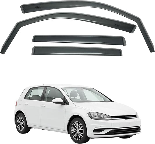 in-Channel Car Window Rain Guard Compatible with VW Golf 8 / MK8 Golf VIII (2019-2025) / GOLF7 5-Door (2013-2019) 4PCS, Precise & Transparent Car Wind Deflectors Visors