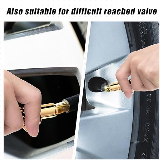 Tallew 10 Pack Dual Head Tire Pressure Gauge Heavy Duty Air Pressure Tire Gauge for Auto Truck Car RV Van Gage Range 10-150PSI, 1-10Bar (Gold)