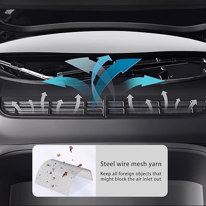 Air Intake Vent Grille Cover for Tesla Model Y Juniper 2025 2026 Air Vent Cover Air Flow Vent Intake Protective Air Conditioning Grille Grid Mesh Inlet Guard Model Y Launch Series Accessories