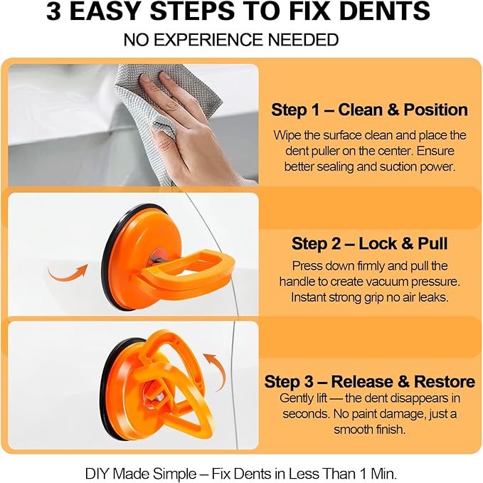 Car Dent Remover Tool for Car, Car Dent Puller Kit Auto Body Dent Remove, Suction Cup for Car Dent Repair Kit, Car Dent Removal Kit Body Repair Dent Removal Tools (4.7 inch)