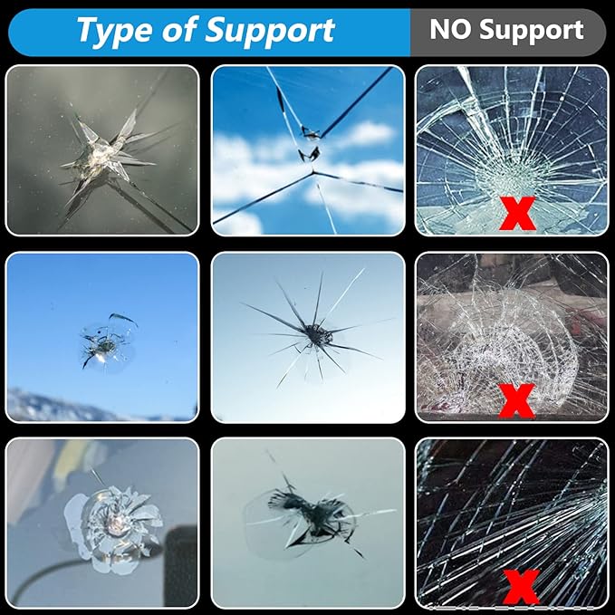 Brennenstuhl Windshield Repair Kit, Windshield Crack Repair Kit, 2 Bottles Car Windshield Chip Repair Kit Quick Fix for Rock Chip Repair Kit Windshield Chips, Cracks, Star-Shaped Crack (Blue)