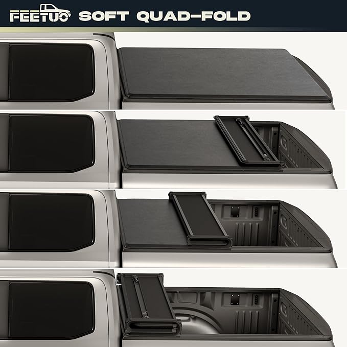 Soft Tri-Fold Tonneau Cover Truck Bed Compatible with 2007-2025 Chevy Silverado/GMC Sierra 1500 & 2007-2019 2500 3500 HD 6.6FT/78.9inch |Not for CarbonPro Bed|