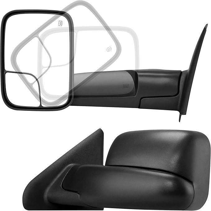 DWVO Towing Mirror fit 05-15 Tacoma with Power Heated Flip-up Towing Mirrors Manual-Folding Pair Left+Right Set