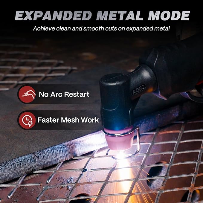 ARCCAPTAIN 60A Plasma Cutter, Non-Touch Pilot Arc Plasma Cutting Machine, 110V/220V, Upgraded Large LED Display, Plate Cutting, Expanded Metal Cutting, Rust Removal, Air Pressure Detection