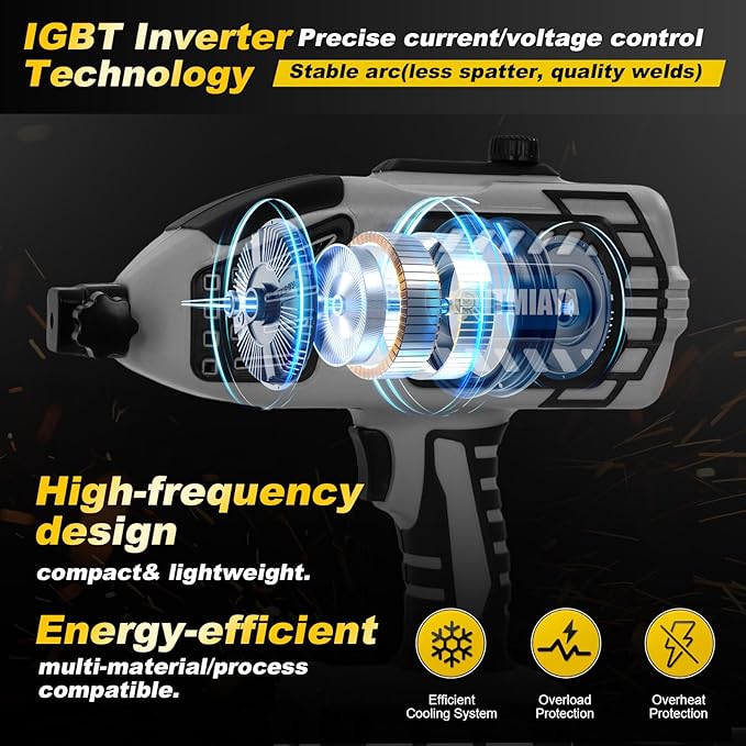 Handheld Welder 110V ARC Portable Stick Welding Machine IGBT Inverter 20-120Amps Stepless Current 1/16"-1/8" Electrodes Home Repair DIY Work for Beginner (Grey)