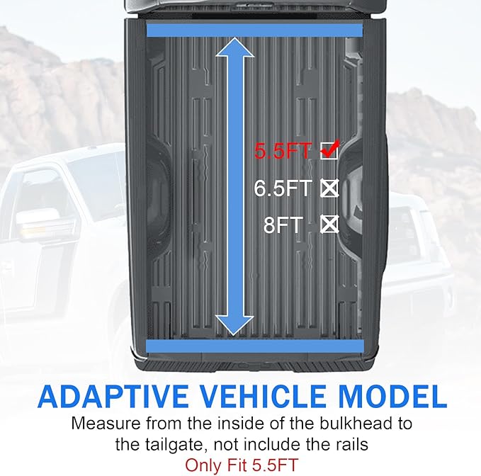 Hard Tri-Fold Truck Bed Tonneau Cover Compatible with 2004-2014 Ford F-150 2006-2014 Lincoln Mark LT 5.5FT Bed