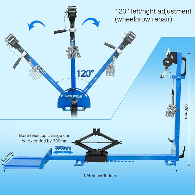 Car Sheet Metal Dent Repair Tool - Automotive Sheet Metal Repair Tools,PDR Tools with Pull Row and ot Pieces,3 in 1 PDR Dent Puller Kits