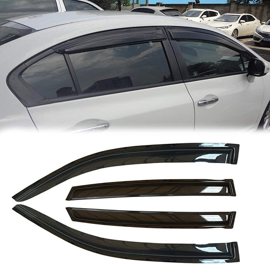 Side Window Visor Vent Deflectors fit for 2010-2016 Buick Lacrosse,4pcs Out-Channel Tape On Dark Smoke Sun Rain Guards 94215