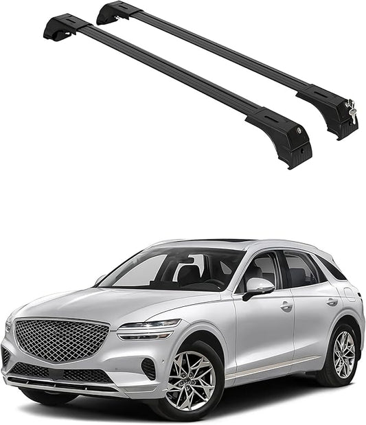 ERKUL 220lbs Roof Rack Cross Bars for Genesis GV70 2022-2026 | Anti-Theft Lock Aluminum Crossbars for Rooftop, Cargo Carrier, Luggage, Kayak, Canoe, Bike | Black