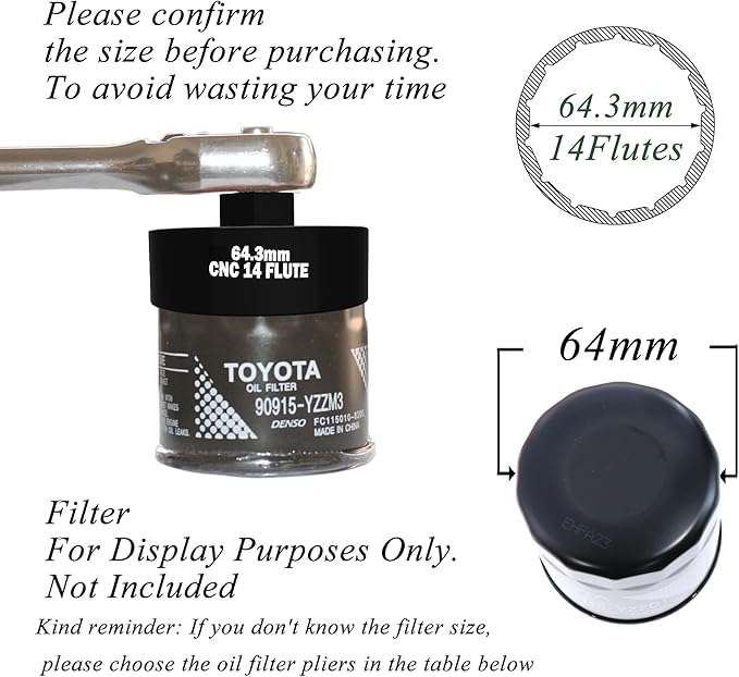 Oil Filter Wrench for toyota Camry Lexus Tacoma Tundra 4Runner RAV4 Corolla Highlander Prius oil filter caps removal socket accessories - toyota oil filter Tool