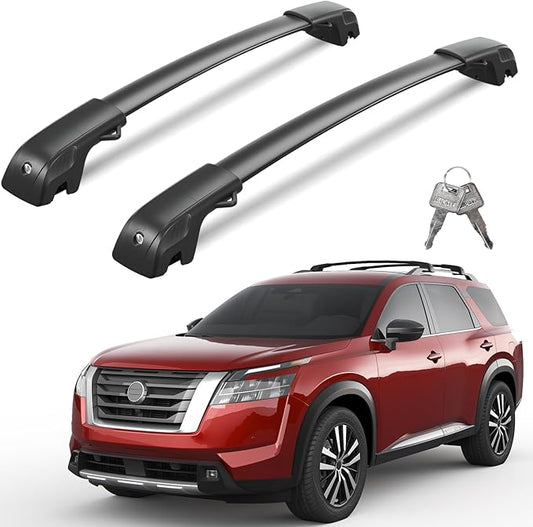 Lockable 300lb Roof Rack Cross Bars Compatible with Nissan Pathfinder 2022 2023 2024 2025 SV SL Platinum with Raised Side Rails, Heavy Duty Aluminum Roof Rails Crossbars