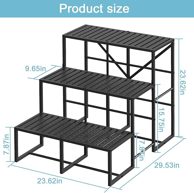 LIANTRAL 3 Step RV Stairs, Non-Slip Hot Tub Steps, Outdoor Stairs for Safe Entry and Exit, Portable Step Ladder for Pool, Mobile Home, Campers, Porch